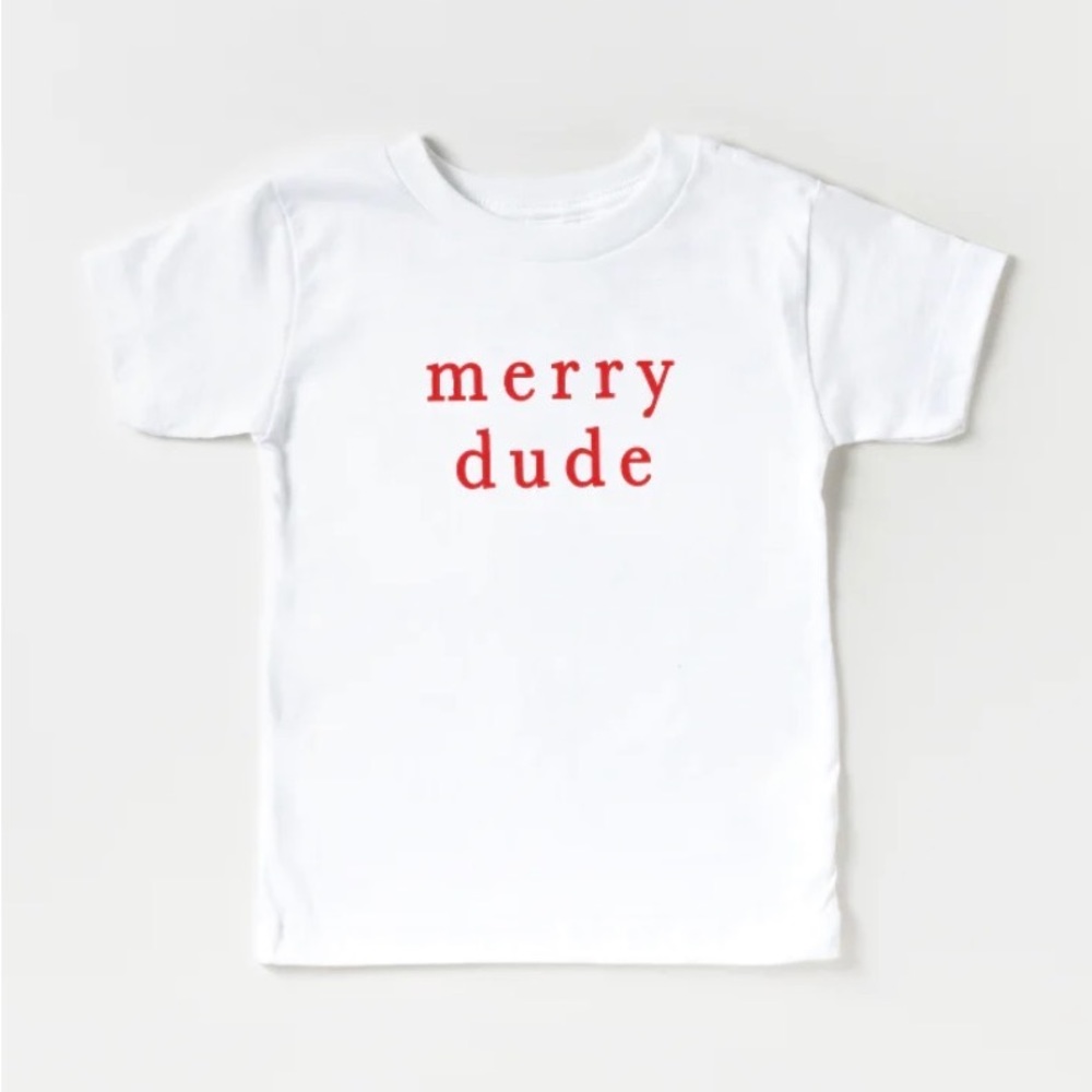NWT, Saved By Grace, Be Merry White T-shirt, 6-12 months